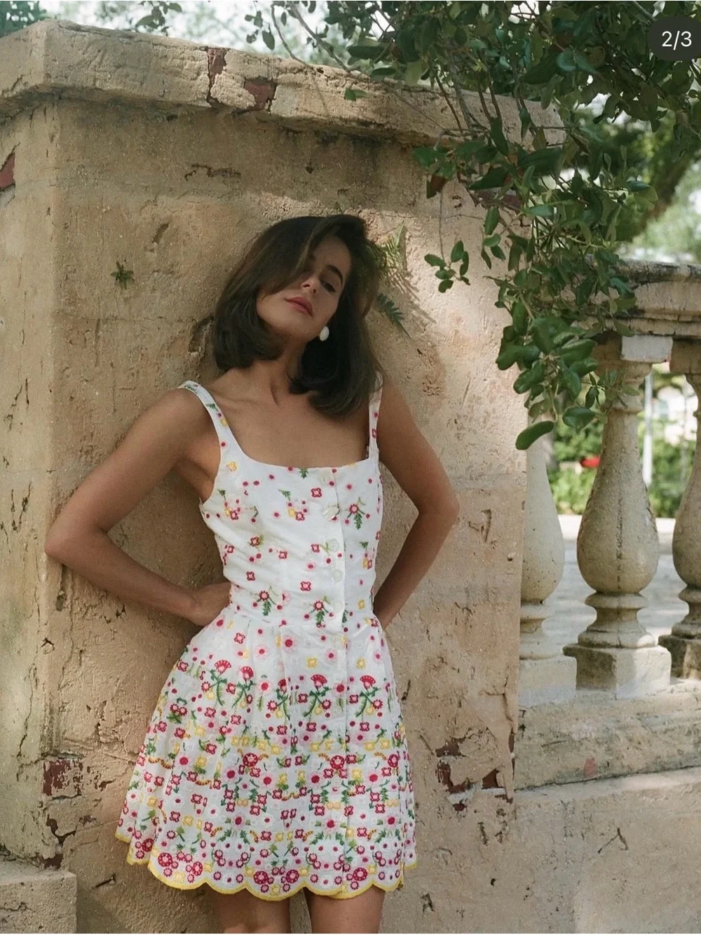 Cartolina Nantucket Marrakech Dress spring floral stitching size XS - Picture 3 of 13